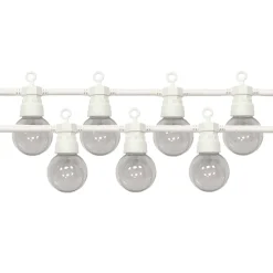 Guirlande Guinguette LED 13M 20pcs 6W IP65 Blanc Chaud - Câble Blanc - SILAMP