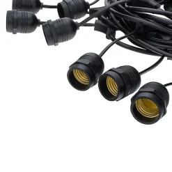 Guirlande Guinguette LED 15M IP65 pour 15 Ampoules E27 Suspendues (non fournies) - SILAMP