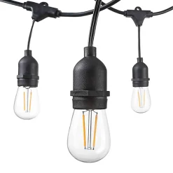 Guirlande Guinguette LED 15M IP65 pour 15 Ampoules E27 Suspendues (non fournies) - SILAMP