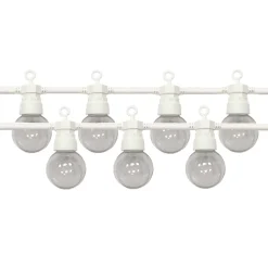 Guirlande Guinguette LED 8M 10pcs 3W IP65 Blanc Chaud - Câble Blanc - SILAMP