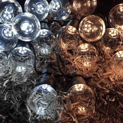 Guirlande Guinguette LED 13M 20pcs 6W IP65 Monocouleur - Câble Noir - Blanc Chaud 2300K - 3500K - SILAMP