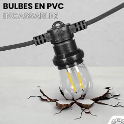 Guirlande Guinguette 10M Filament LED 20 Bulbes