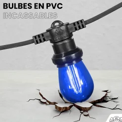 Guirlande Guinguette 20M Filament Multicolore LED 20 Bulbes