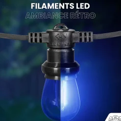 Guirlande Guinguette 30M Filament Multicolore LED 90 Bulbes