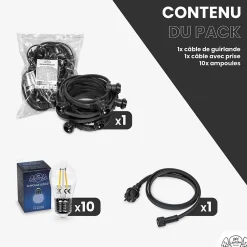 Guirlande Guinguette 10M Filament LED 10 Bulbes