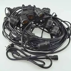Guirlande Guinguette Noire Suspendue IP65 6m pour 10 Ampoules E27
