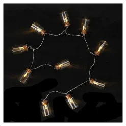 Guirlande intérieur Fioles 10 leds blanc chaud à piles - HOMEA - Guirlande lumineuse led Blanc Blanc