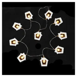 Guirlande intérieur Maisonnettes 8 leds piles - HOMEA - Guirlande lumineuse led Blanc Blanc