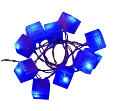 Guirlande électrique cubes lumineux 10 Led bleue