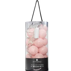 Guirlande LED 20 boules - rose L435 cm - Atmosphera
