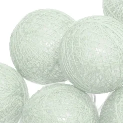 Guirlande LED à pile - 16 boules - vert céladon - L255 cm - Atmosphera