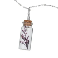 Guirlande LED à pile - 10 fleurs - verre - violet - L165 cm - Atmosphera