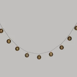 Guirlande LED à pile Oasis - 10 boules - métal - doré - L165 cm - Atmosphera