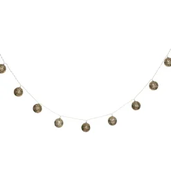 Guirlande LED à pile Oasis - 10 boules - métal - doré - L165 cm - Atmosphera