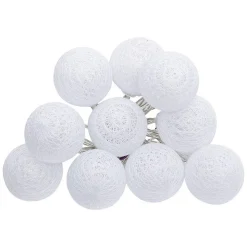 Guirlande led à pile Tara 10 boules lumineuses L165cm- Rose- Atmosphera