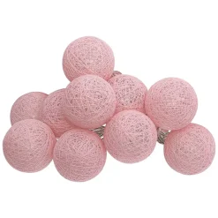 Guirlande led à pile Tara 10 boules lumineuses L165cm- Rose- Atmosphera