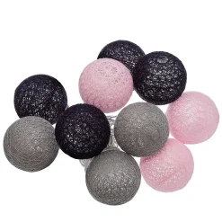 Guirlande LED à piles 10 boules- Rose- Atmosphera