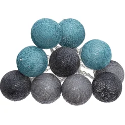 Guirlande LED à piles 10 boules- Bleu- Atmosphera