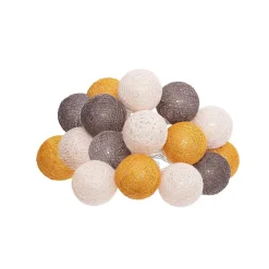 Guirlande LED à piles 16 boules- Gris- Atmosphera