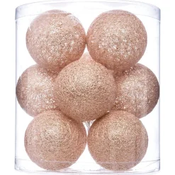 Guirlande LED enfant Glitter - 10 boules - coton et cuivre - rose - L175 - 5 cm - Atmosphera