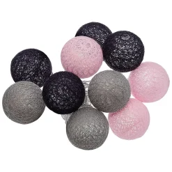 Guirlande Led pile 10 boules Pinky D6 - Atmosphera