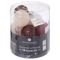 Guirlande Led pile 10 boules Dune D6 - Atmosphera