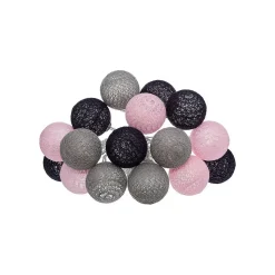 Guirlande Led pile 16 boules Pinky D3,5cm - Atmosphera