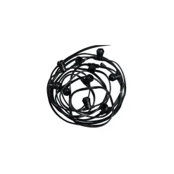 Guirlande LED Plat Noir 10 Douilles B22 10m étanche IP44