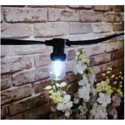 Guirlande LED Plat Noir 10 Douilles B22 10m étanche IP44