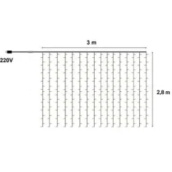 Guirlande LED Rideaux 320LED 220V 3m IP44 8 modes - Bleu - SILAMP