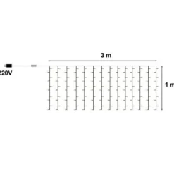 Guirlande LED Rideaux 140LED 220V 3m IP44 8 modes - Multicolore - SILAMP