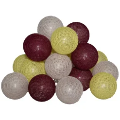 Guirlande Led Secteur 20 Boules Assortiments D 6 Box- Violet jaune gris- Atmosphera