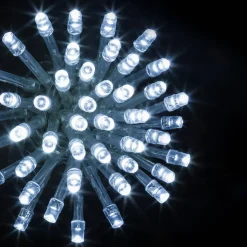 Guirlande lumineuse 100 led 10m avec timer extérieur blanc froid fil transparent - feeric lights & christmas