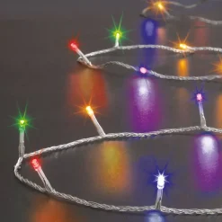 Guirlande lumineuse 100 led 10m avec timer extérieur multicolore fil transparent - feeric lights & christmas