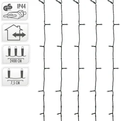 Guirlande lumineuse 320 LED fixe - Blanc chaud - 27m - Intérieur - Electrique