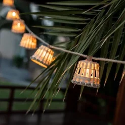 Guirlande lumineuse solaire étanche cordon jute - New Garden - Aurora