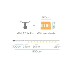 Guirlande lumineuse solaire étanche cordon jute - New Garden - Aurora