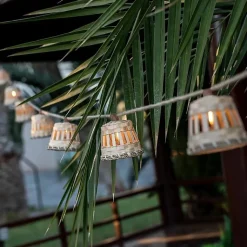 Guirlande lumineuse solaire étanche cordon jute - New Garden - Aurora