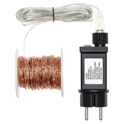 Guirlande lumineuse cuivrée 200 microleds blanc chaud - Lotti