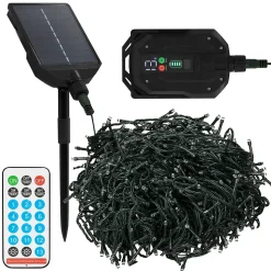 Guirlande lumineuse de noël solaire ECD Germany 16m 800 led blanc chaud étanche avec télécommande