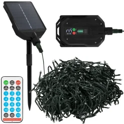 Guirlande lumineuse de noël solaire ECD Germany 11m 560 led blanc chaud étanche avec télécommande