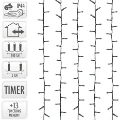 Guirlande lumineuse de noël solaire ECD Germany 11m 560 led blanc chaud étanche avec télécommande