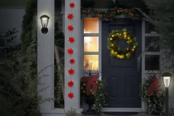 Guirlande lumineuse de Noël à 9 LED d'extérieur Étoiles 3D / XMAS Lights - rouge