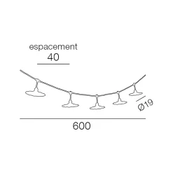 Guirlande lumineuse d'extérieur guinguette musette noir 10 ampoules 6m IP44 E27 220V Corep