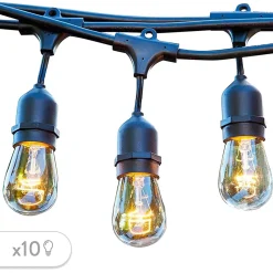 Guirlande lumineuse extérieur connectée IP64 noir 10 LED E27 850lm 6 M Lumisky Mafy light