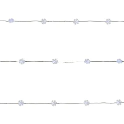 Guirlande lumineuse flocon LED intérieure blanc froid câble argenté 8 m