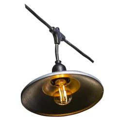 Guirlande lumineuse LED Bowl Galva Light Lumisky E27 1000 lm 10W IP64 blanc chaud L.6m rétro métallisé noir et gris galvanisé