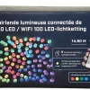 Guirlande lumineuse LED connectée intérieure et extérieure multicolore câble noir 6 fonctions 14,90 m