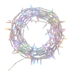 Guirlande lumineuse LED intérieure multicolore câble transparent 8 fonctions 20,34 m