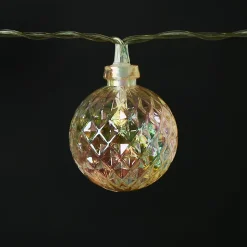 Guirlande lumineuse LED intérieure blanc chaud câble transparent 1,65 m décor boule